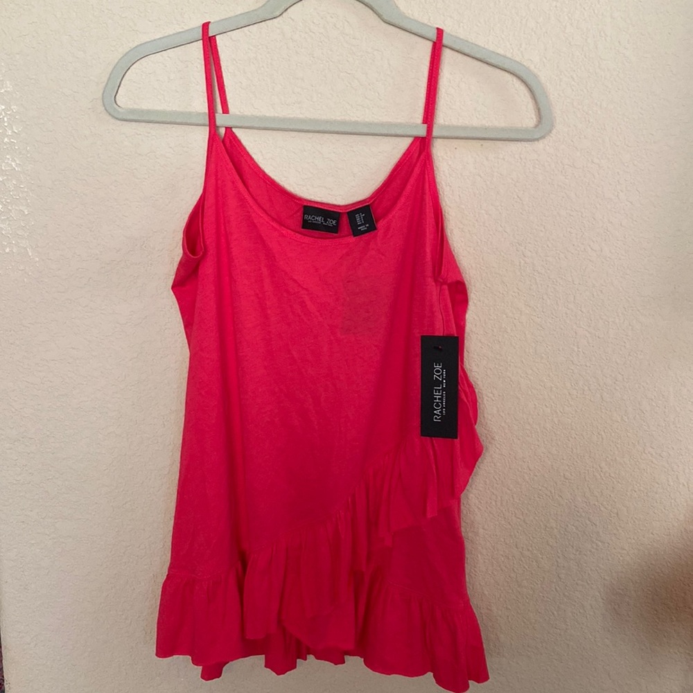 NWT Rachel Zoe hot pink cotton tank, size S